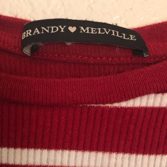 Brandy Melville Cropped red and white stripped top - Picture 4 of 4